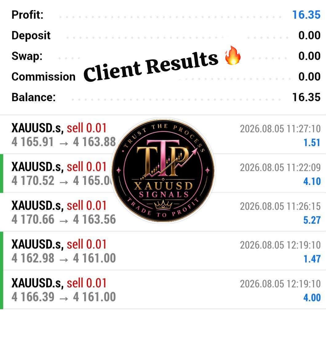 TTP client account profit summary from XAUUSD signals